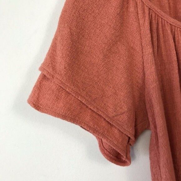 Madewell Texture & Thread Tiered Sleeve Orange Blouse Top XS Boho Cottagecore - Picture 12 of 16